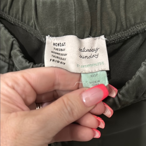 Anthropologie Green Daily Practice Yoga Jogger Track Pants with Drawstring Waist - Picture 2 of 11